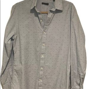 Zachary Prell Long Sleeve Shirt Blue Mens Medium M